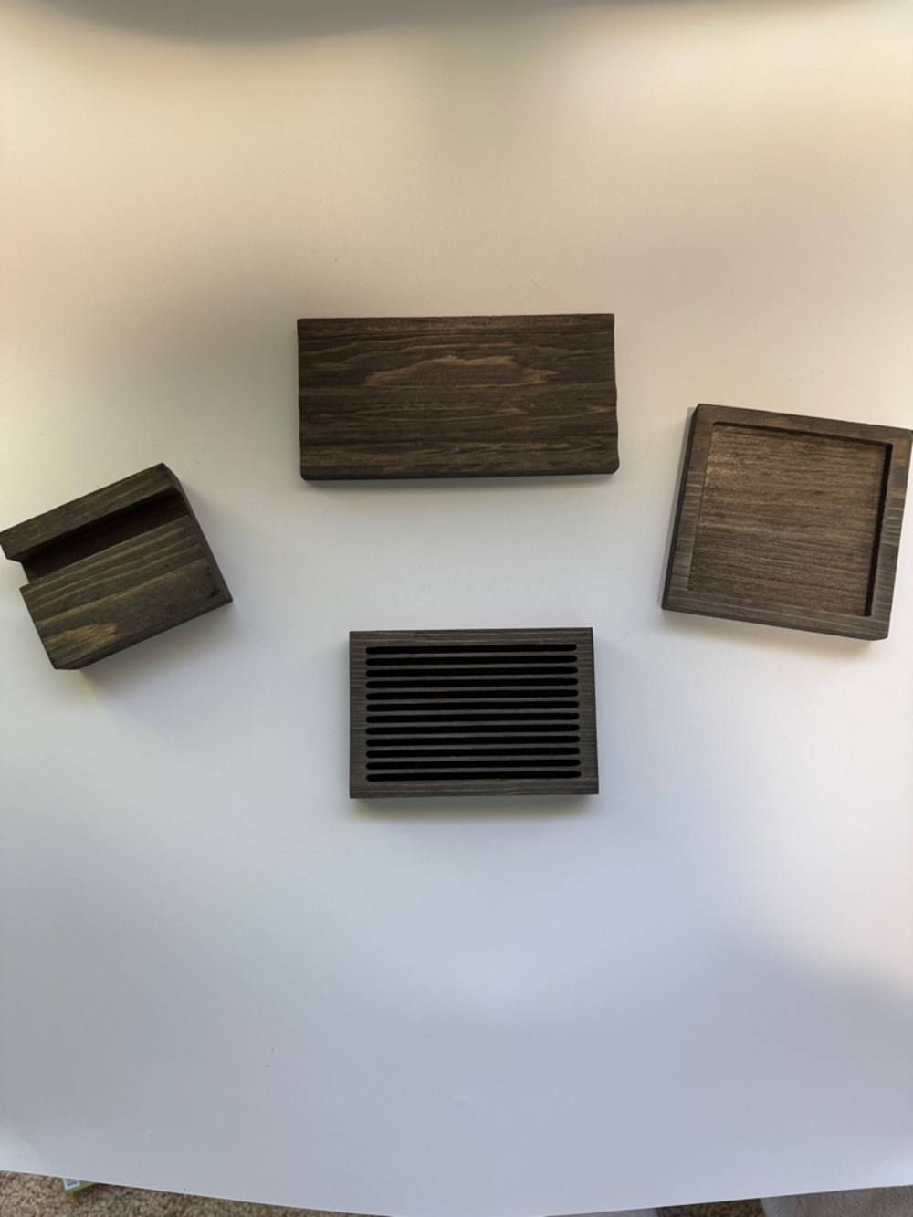 adidas Dark Brown Wood Desk Organizer Set with Neon Yellow Notes